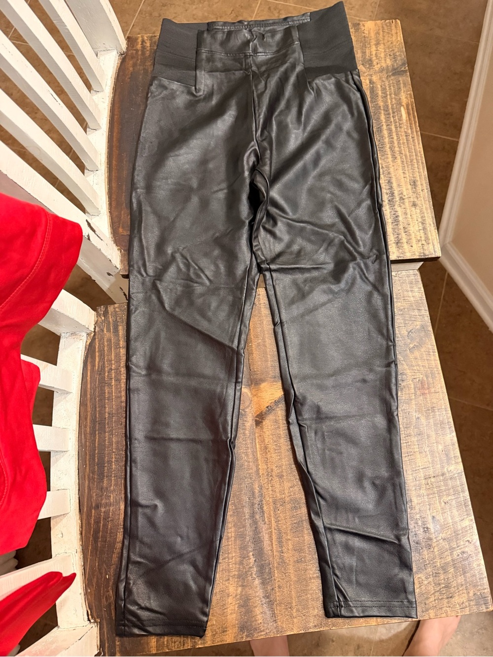 A New Day Faux Leather Look Pants Leggings- Black, S